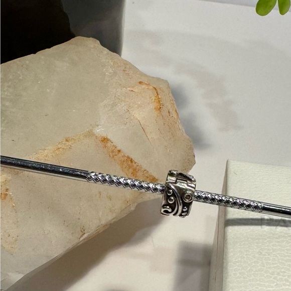 Authentic Retired Pandora ‘Champagne Tendril’ Oxidized S925 Ale CZ Clip Charm - Picture 12 of 12